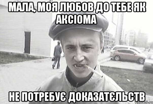 мала, моя любов до тебе як аксіома не потребує доказатєльств, Мем Пацанська философия