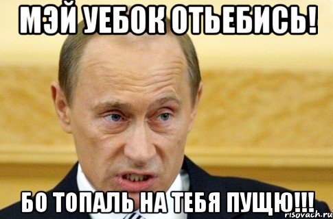 Мэй уебок отьебись! Бо топаль на тебя пущю!!!, Мем путин