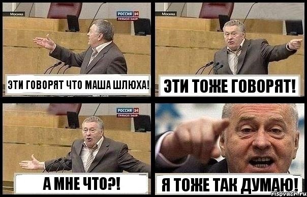 ЭТИ ГОВОРЯТ ЧТО МАША ШЛЮХА! ЭТИ ТОЖЕ ГОВОРЯТ! А МНЕ ЧТО?! Я ТОЖЕ ТАК ДУМАЮ!, Комикс с Жириновским