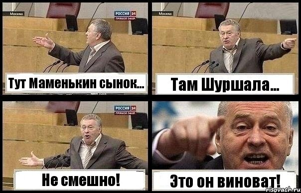 Тут Маменькин сынок... Там Шуршала... Не смешно! Это он виноват!, Комикс с Жириновским