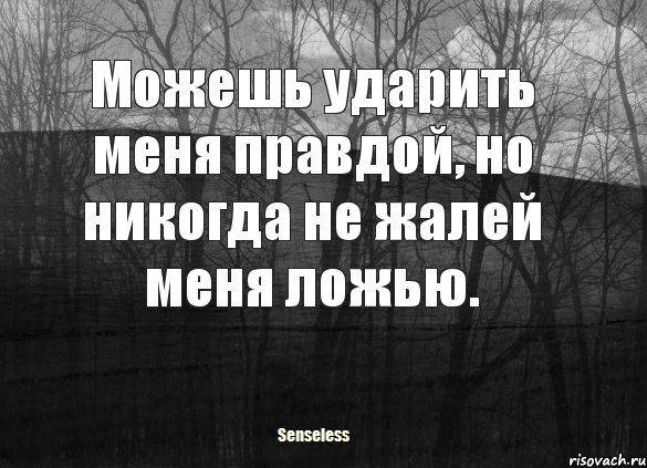 Можешь ударить меня правдой, но никогда не жалей меня ложью., Комикс   senseless1