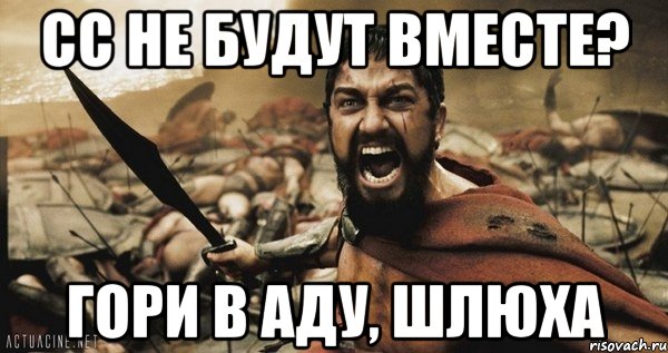 СС не будут вместе? Гори в Аду, шлюха, Мем Это Спарта