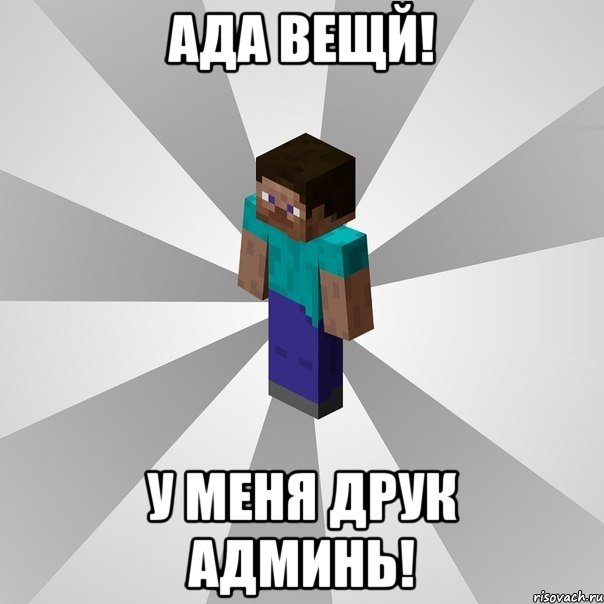 ада вещй! у меня друк админь!, Мем Типичный игрок Minecraft