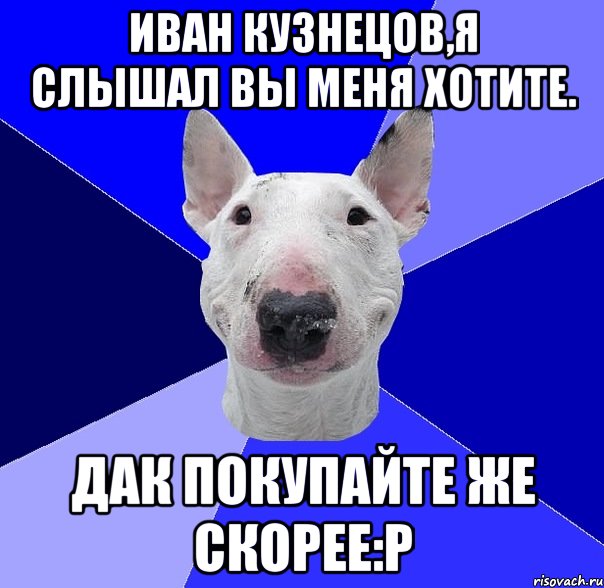 Иван Кузнецов,я слышал вы меня хотите. Дак покупайте же скорее:р, Мем типичный буль