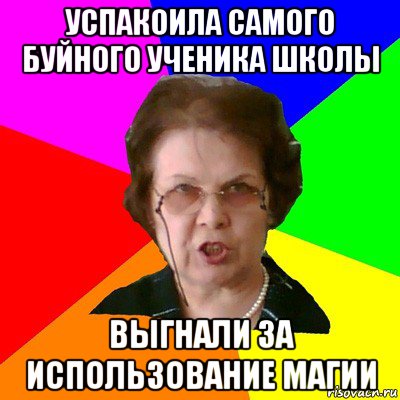 успакоила самого буйного ученика школы выгнали за использование магии, Мем Типичная училка