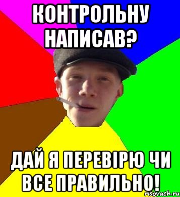 Контрольну написав? Дай я перевірю чи все правильно!, Мем умный гопник