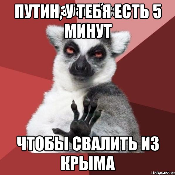 путин, у тебя есть 5 минут чтобы свалить из крыма, Мем Узбагойзя