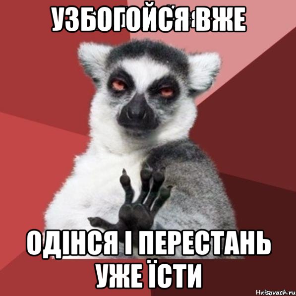 узбогойся вже одінся і перестань уже їсти, Мем Узбагойзя