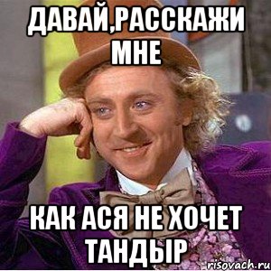 Давай,расскажи мне Как Ася не хочет тандыр, Мем Ну давай расскажи (Вилли Вонка)