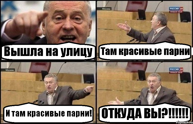 Вышла на улицу Там красивые парни И там красивые парни! ОТКУДА ВЫ?!!!!!!, Комикс Жириновский