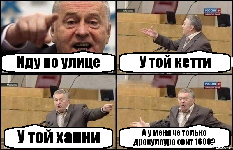 Иду по улице У той кетти У той ханни А у меня че только дракулаура свит 1600?, Комикс Жириновский