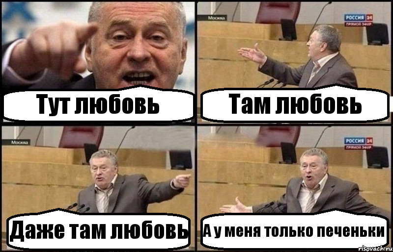 Тут любовь Там любовь Даже там любовь А у меня только печеньки, Комикс Жириновский