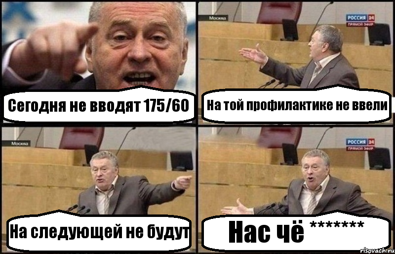 Сегодня не вводят 175/60 На той профилактике не ввели На следующей не будут Нас чё *******, Комикс Жириновский