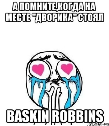 А помните,когда на месте "Дворика" стоял Baskin Robbins, Мем Влюбленный