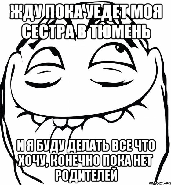 ЖДУ ПОКА УЕДЕТ МОЯ СЕСТРА В ТЮМЕНЬ И Я БУДУ ДЕЛАТЬ ВСЕ ЧТО ХОЧУ, КОНЕЧНО ПОКА НЕТ РОДИТЕЛЕЙ, Мем  аааа