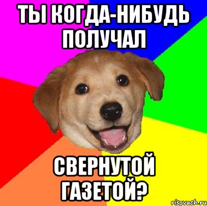 ты когда-нибудь получал свернутой газетой?, Мем Advice Dog