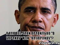 а как все-таки правильно "в Украину" или "на Украину"?, Комикс Обама думает