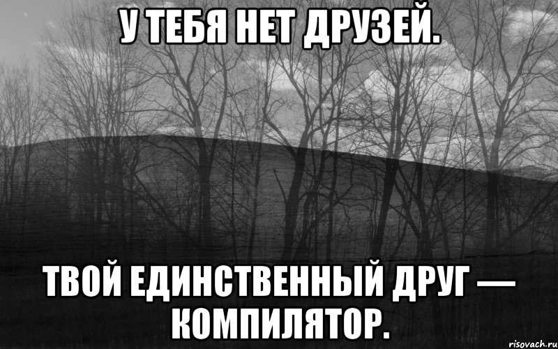 У тебя нет друзей. Твой единственный друг — компилятор.