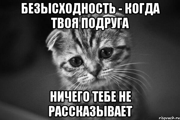 Безысходность - когда твоя подруга Ничего тебе не рассказывает, Мем  безысходность