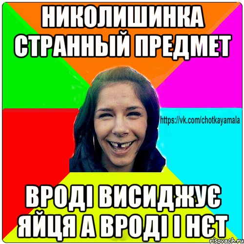 Николишинка странный предмет вроді висиджує яйця а вроді і нєт, Мем Чотка мала