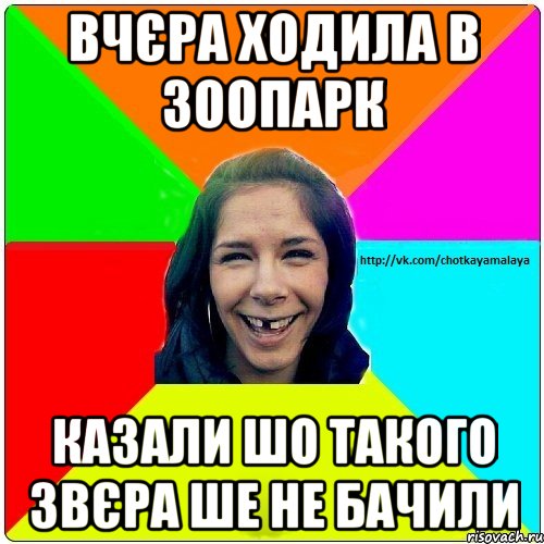 Вчєра ходила в зоопарк Казали шо такого звєра ше не бачили