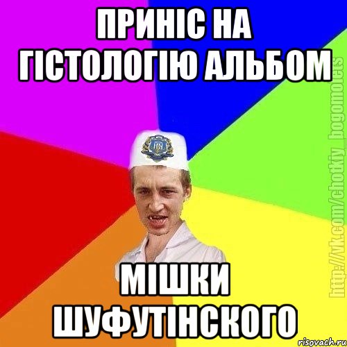 приніс на гістологію альбом мішки шуфутінского, Мем Чоткий пацан