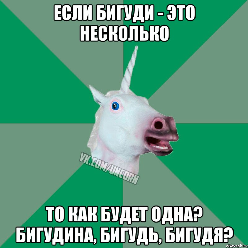 Если бигуди - это несколько то как будет одна? Бигудина, бигудь, бигудя?, Мем  Единорог Философ