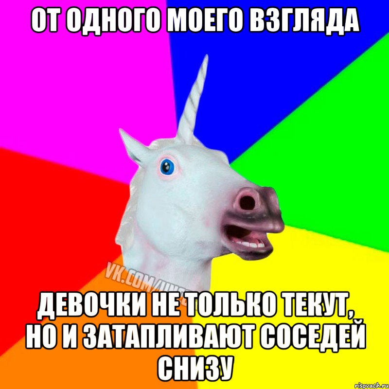 от одного моего взгляда девочки не только текут, но и затапливают соседей снизу, Мем Единорог Социофоб