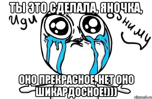 ты это сделала, яночка, оно прекрасное, нет оно шикардосное!))), Мем Иди обниму