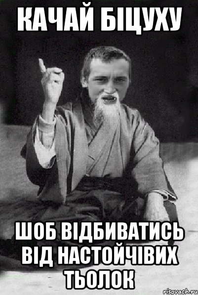 Качай біцуху шоб відбиватись від настойчівих тьолок, Мем Мудрий паца