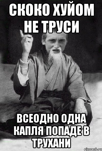 скоко хуйом не труси всеодно одна капля попаде в трухани, Мем Мудрий паца