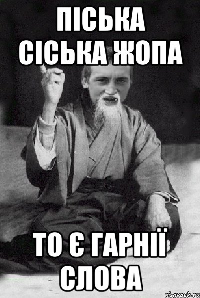 піська сіська жопа то є гарнії слова, Мем Мудрий паца