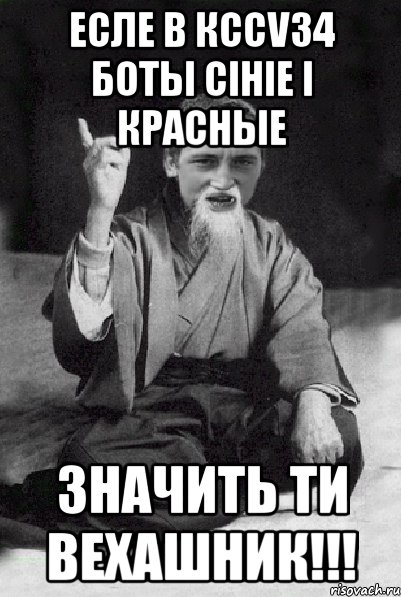 Есле в КССv34 боты сініе і красные ЗНАЧИТЬ ТИ ВЕХАШНИК!!!, Мем Мудрий паца