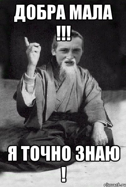 ДОБРА МАЛА !!! Я точно знаю !, Мем Мудрий паца