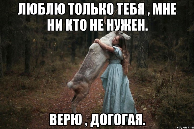 Люблю только тебя , мне ни кто не нужен. Верю , догогая.