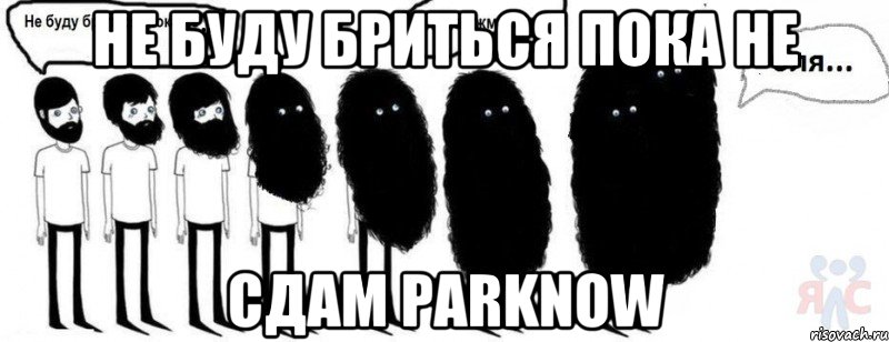 Не буду бриться пока не сдам ParkNow, Комикс  Не буду бриться пока