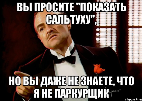 вы просите "показать сальтуху", но вы даже не знаете, что я не паркурщик, Комикс  Честь