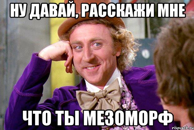 ну давай, расскажи мне что ты мезоморф, Мем Ну давай расскажи (Вилли Вонка)