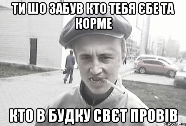 Ти шо забув кто тебя єбе та корме кто в будку свєт провів, Мем Пацанська философия