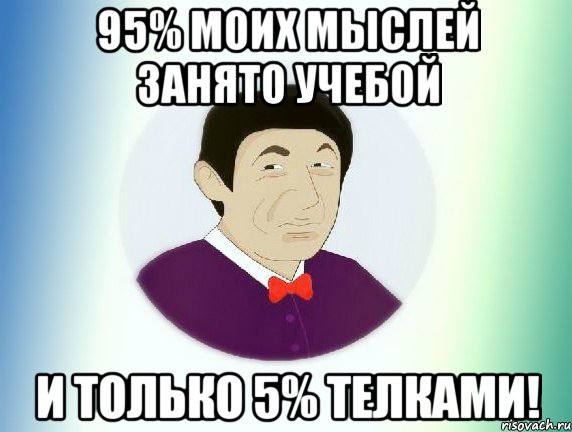 95% моих мыслей занято учебой И только 5% телками!