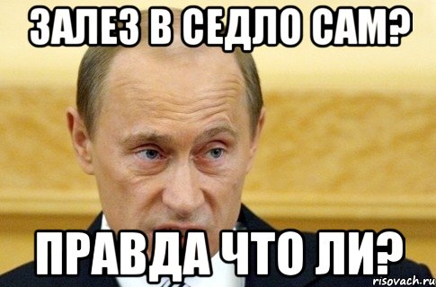 Залез в седло сам? Правда что ли?, Мем путин