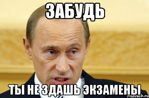 Забудь Ты не здашь экзамены, Мем путин