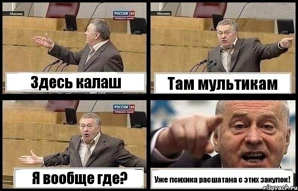 Здесь калаш Там мультикам Я вообще где? Уже психика расшатана с этих закупок!, Комикс с Жириновским