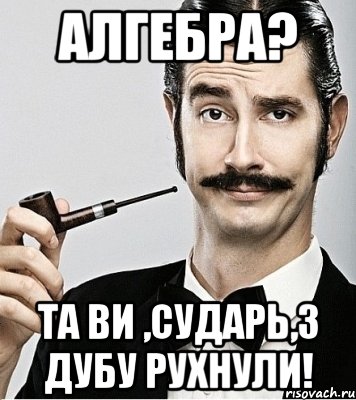 Алгебра? Та ви ,сударь,з дубу рухнули!