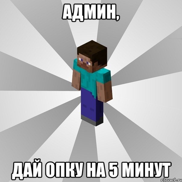 админ, дай опку на 5 минут, Мем Типичный игрок Minecraft