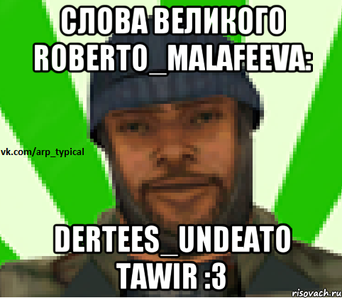 Слова великого Roberto_Malafeeva: Dertees_Undeato tawir :3, Мем Vkcomarptypical