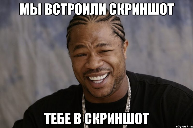 мы встроили скриншот тебе в скриншот, Мем Xzibit