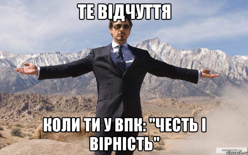 Те відчуття коли ти у ВПК: "Честь і вірність", Мем железный человек