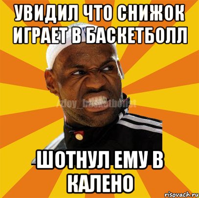 Увидил что снижок играет в баскетболл шотнул ему в калено, Мем ЗЛОЙ БАСКЕТБОЛИСТ