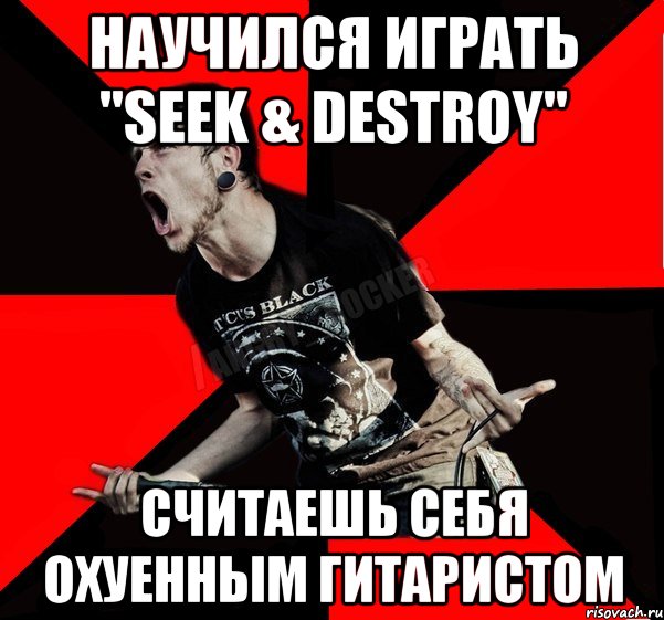 научился играть "Seek & Destroy" считаешь себя охуенным гитаристом